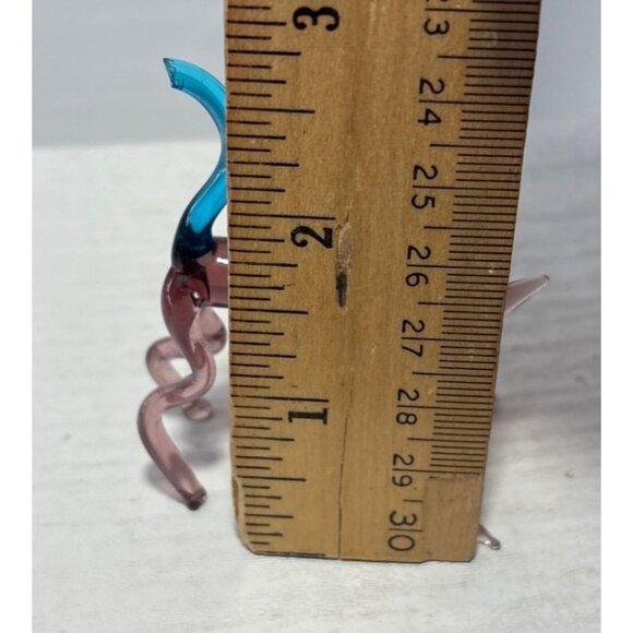 Blown Glass Cat Figurine Blue Tail 2.5" Handcrafted Cat Lovers Unique 2.5" READ - Picture 8 of 8